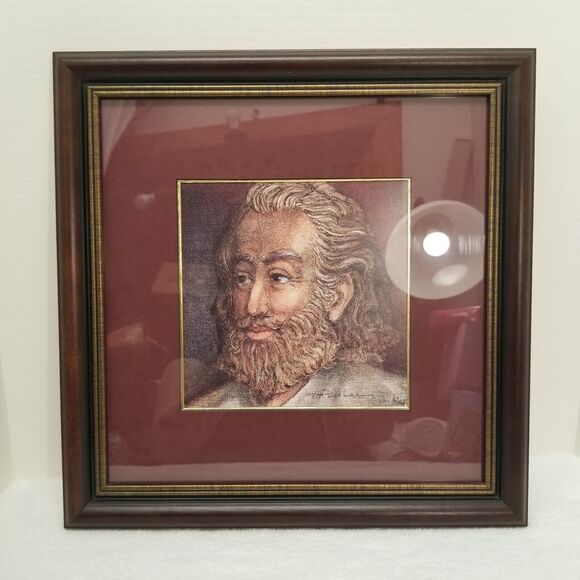 Religious lithograph (The Father the Sonand the Holy Ghost)signed Bob Holloway